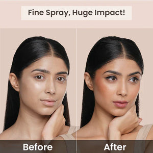 Swiss Beauty Natural Makeup Fixer spray with matte finish and hydrating formula, in pink packaging, visible on the bottle.