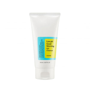 COSRX Low pH Good Morning Gel Cleanser in a 150ml bottle, gentle pink gel formula for daily facial cleansing.