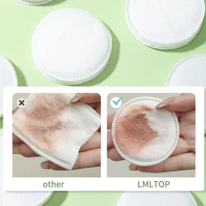 LMLTOP Organic Cotton Pads 80pcs | Ultra-Soft & Lint-Free | Pink Flash BD - Pink Flash BD