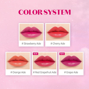 Etude Dear Darling Water Tint in shade Red Grapefruit Ade, featuring a simple packaging with a vibrant pink hue.