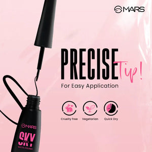 MARS Skyliner Liquid Eyeliner - Sleek Packaging with Precision Felt Tip Applicator - Pink Flash BD