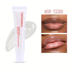 FAFAMOON Peptide Lip Tint #05 White | Clear High-Shine Gloss – Hydrating Lip Treatment.