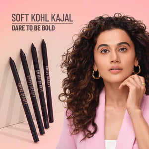 Swiss Beauty Deep Black Soft Kohl Kajal - Intense Black Pigment Pencil - Pink Flash BD