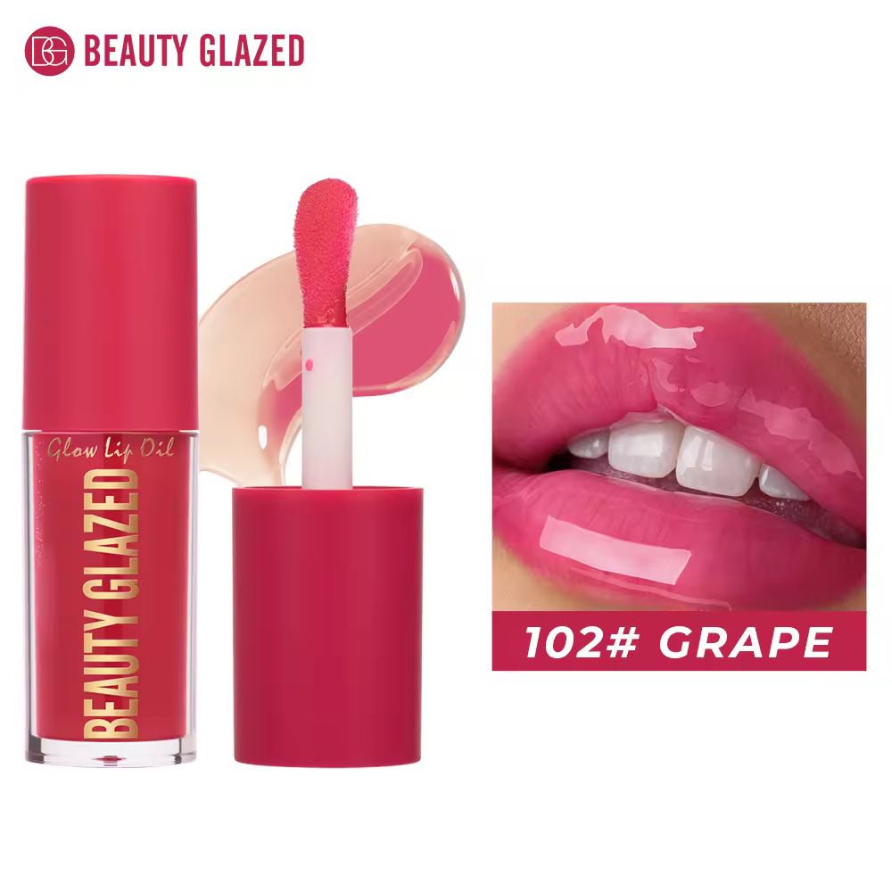Beauty Glazed New Glow Lip Oil  Shade 102 (Grape) - Pink Flash BD