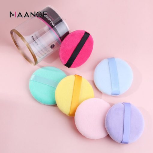MAANGE Powder Puff | Professional Soft Velvet Makeup Sponge for Setting & Baking | Precision Under-Eye Tool | Pink Flash BD - Pink Flash BD