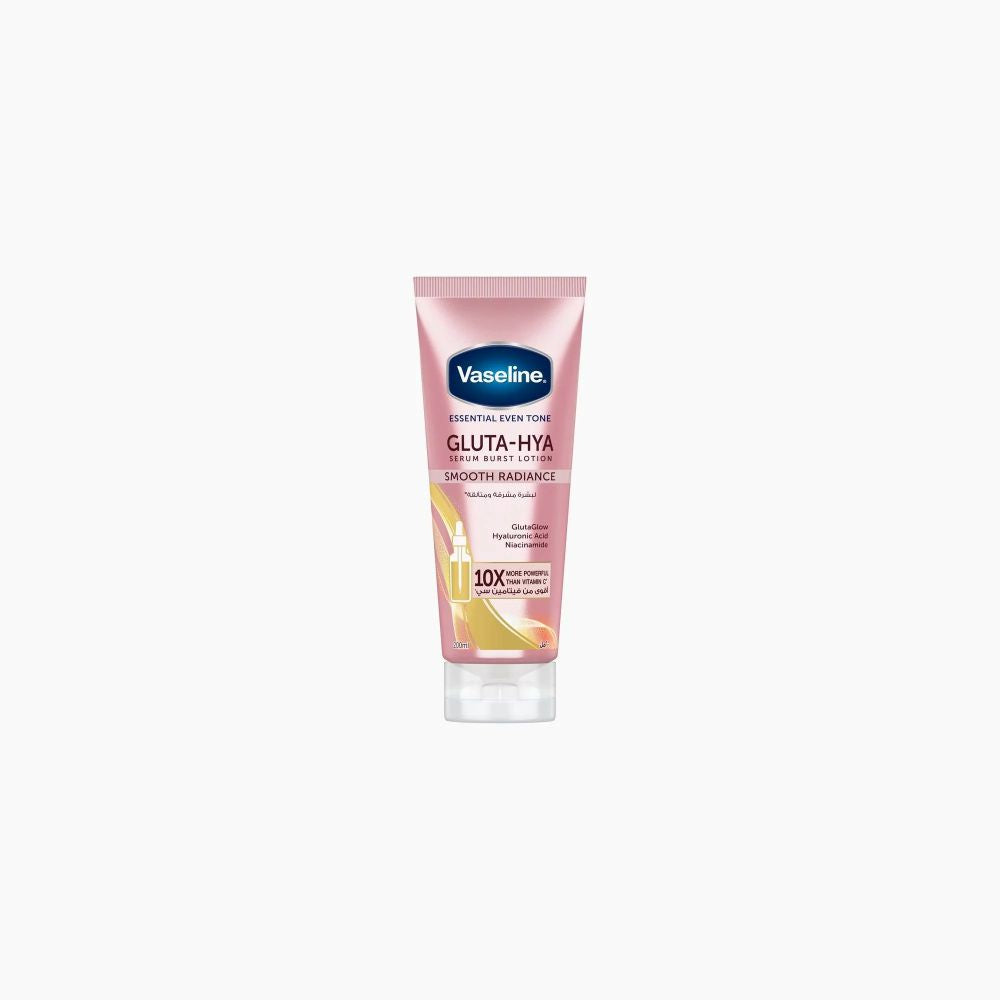 Vaseline Gluta+Hya body lotion on a white background