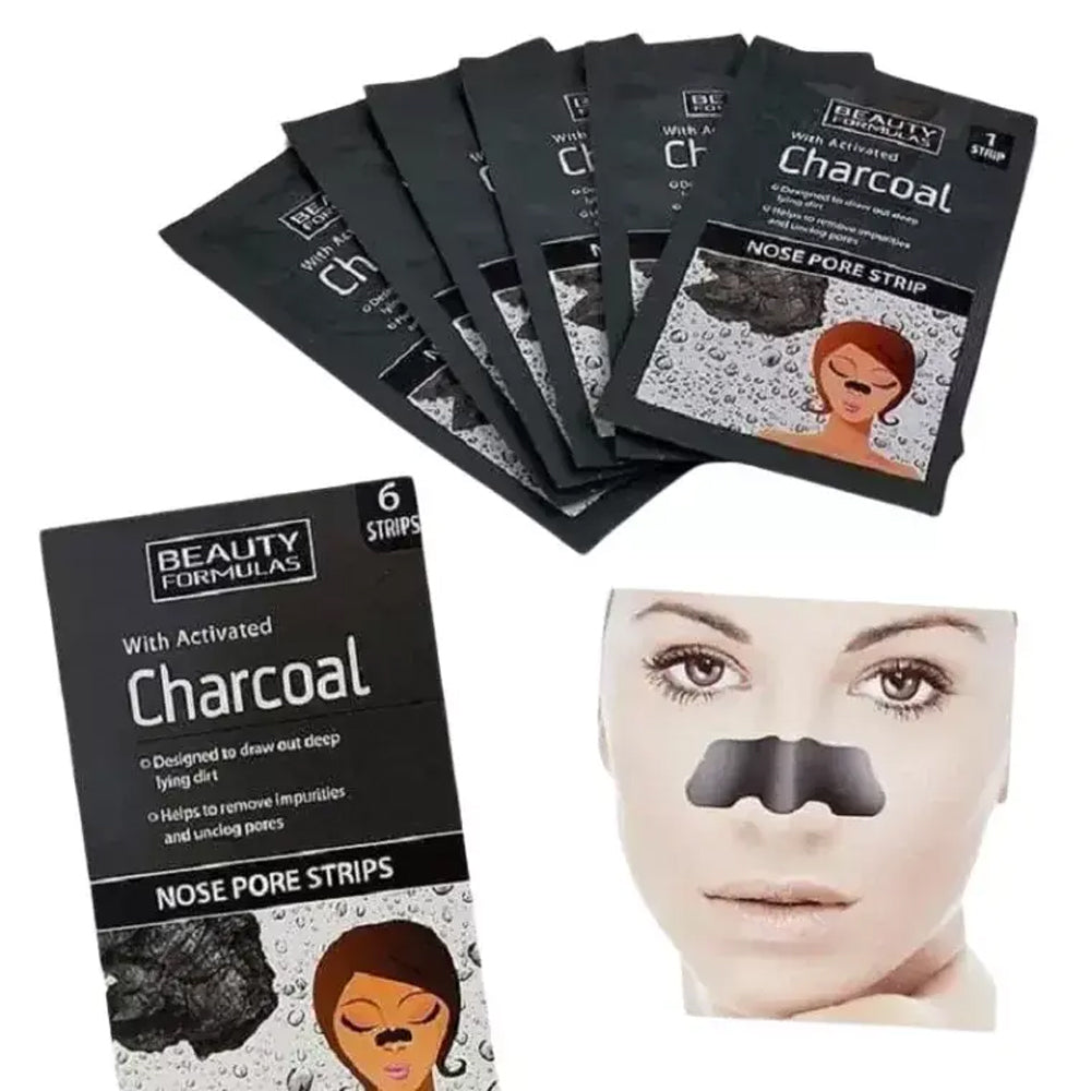 Beauty Formulas Activated Charcoal Nose Pore Strips | Deep Pore Detox & Blackhead Extraction | Pink Flash BD - Pink Flash BD