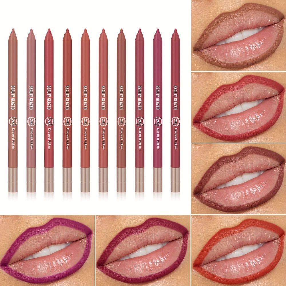 Beauty Glazed 24hours waterproof and long lasting lipliner shade number 110 (shade name Vintage Brick) - Pink Flash BD