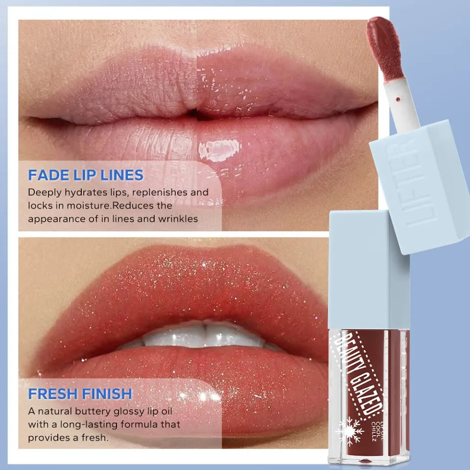 Beauty Glazed Lip Oil Cool Chillz Shade 112 (Intense Cinnamon) - Pink Flash BD