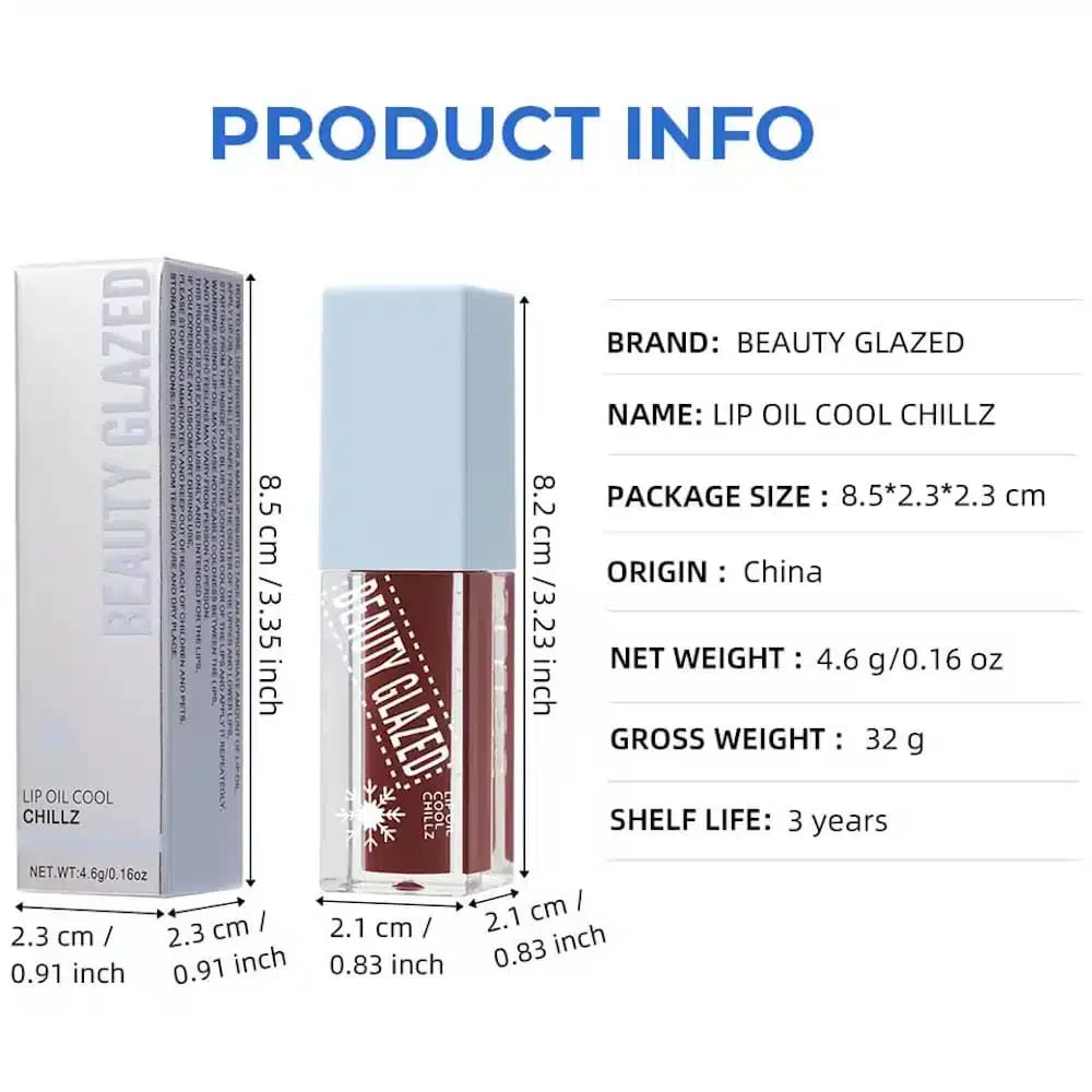 Beauty Glazed Lip Oil Cool Chillz Shade 112 (Intense Cinnamon) - Pink Flash BD
