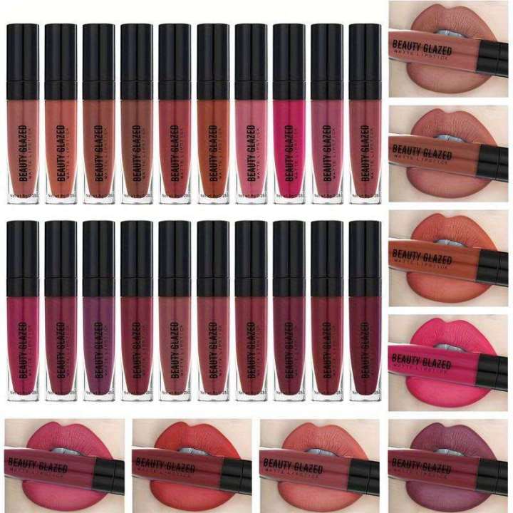 Beauty Glazed Matte Waterproof Long Lasting Liquid Lipstick Shade 120(Salem) - Pink Flash BD
