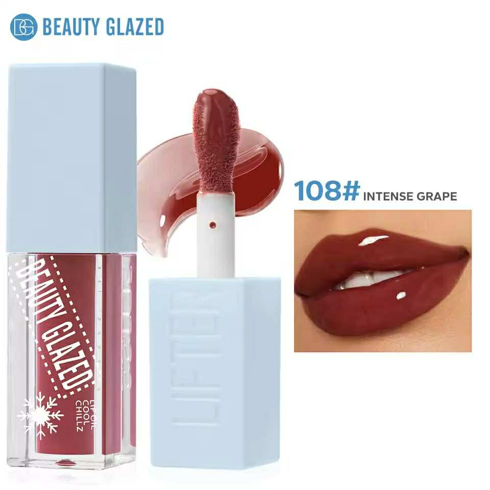 Beauty Glazed Lip Oil Cool Chillz Shade 108 (Intense Grape) - Pink Flash BD