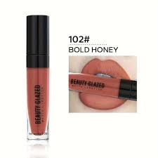 Beauty Glazed Matte Waterproof Long Lasting Liquid Lipstick -102 (Bold Honey) - Pink Flash BD