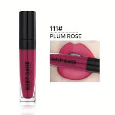 Beauty Glazed Matte Waterproof Long Lasting Liquid Lipstick -111 (Plum Rose) - Pink Flash BD
