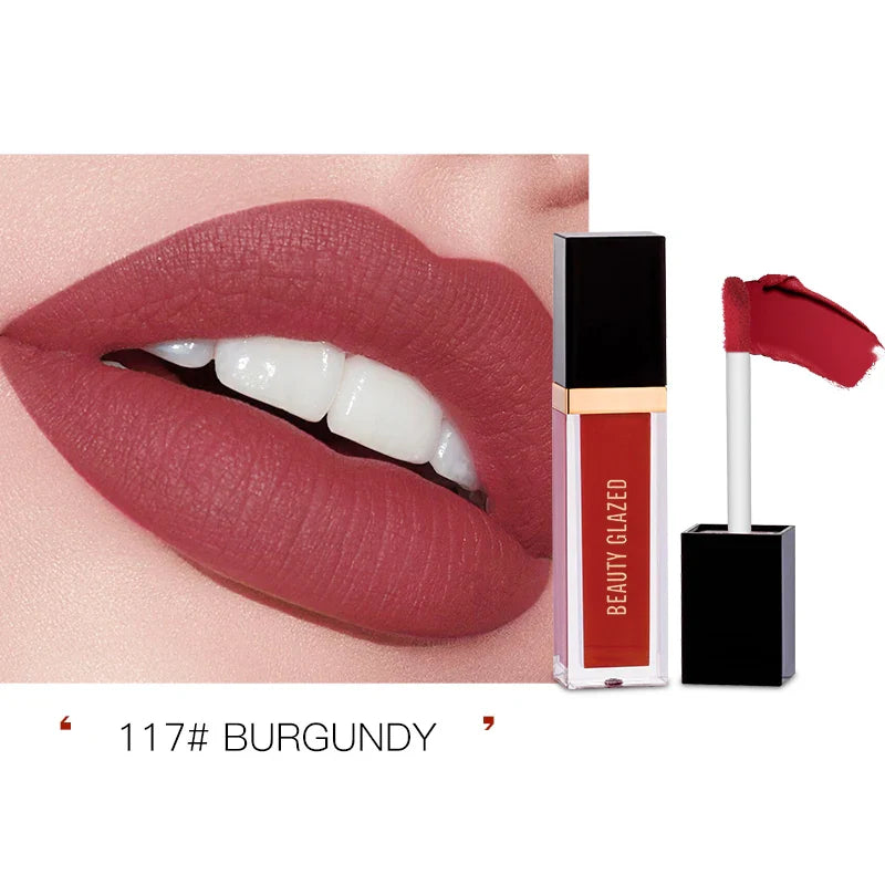 Beauty Glazed Ultra Matte Mini Liquid Lipstick Shade 117 (Burgundy) - Pink Flash BD