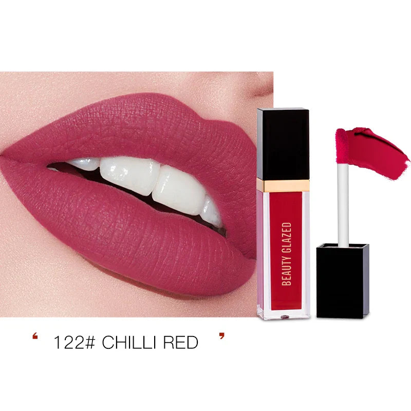 Beauty Glazed Ultra Matte Mini Liquid Lipstick Shade 122 (Chilli Red) - Pink Flash BD