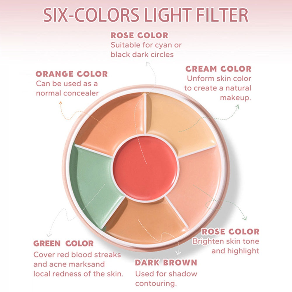 Beauty Glazed Soft Phantom 6 Color Concealer Palette 402 – Creamy, Blendable Shades for Flawless Coverage, Highlighting & Contouring - Pink Flash BD