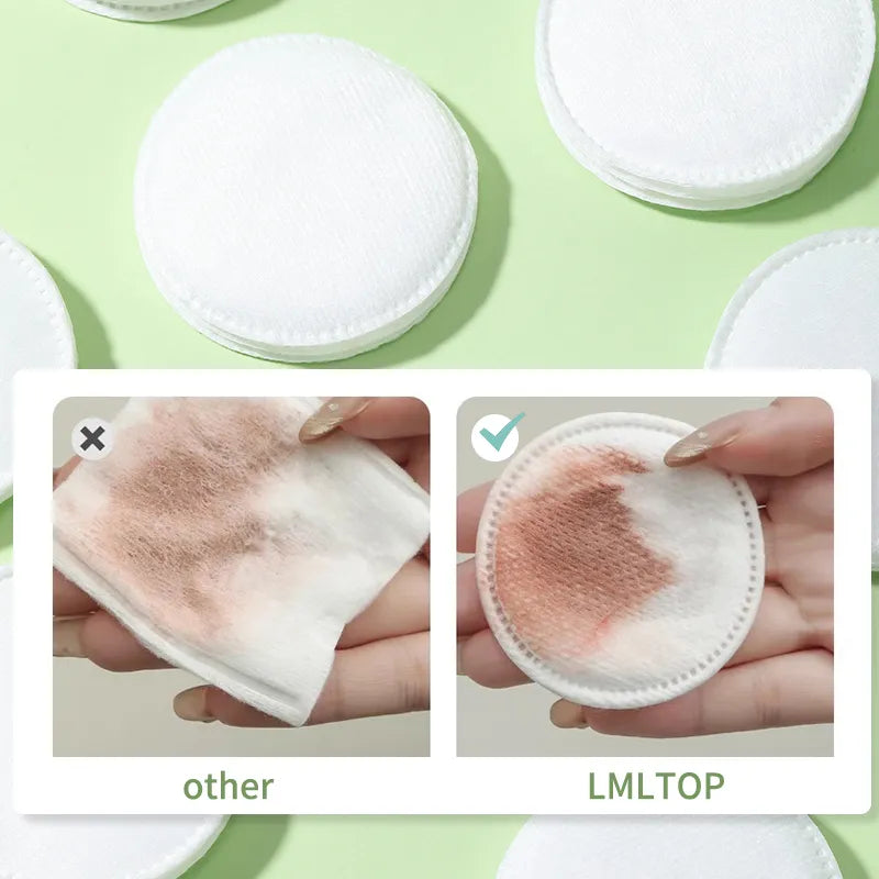 LMLTOP Organic Cotton Pads 80pcs | Ultra-Soft & Lint-Free | Pink Flash BD - Pink Flash BD