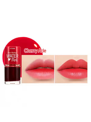 Natural cherry red gradient lip look using ETUDE Dear Darling Water Tint Shade 02