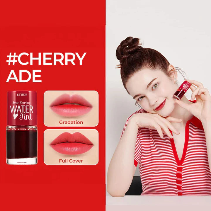 ETUDE Dear Darling Water Tint #02 Cherry Ade - Classic Red Lip Tint