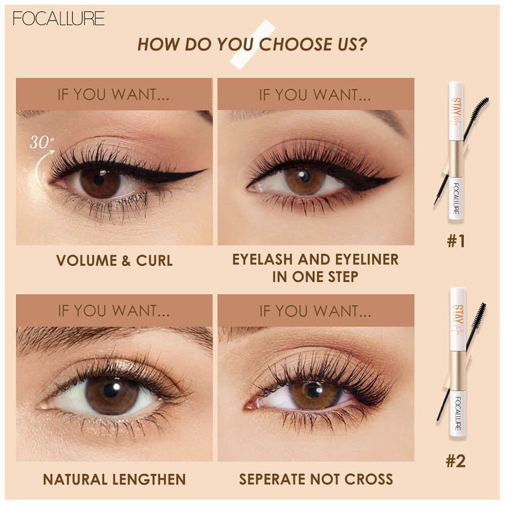 FA 160 –Focallure STAYMAX Waterproof Mascara &amp; Eyeliner 2in1