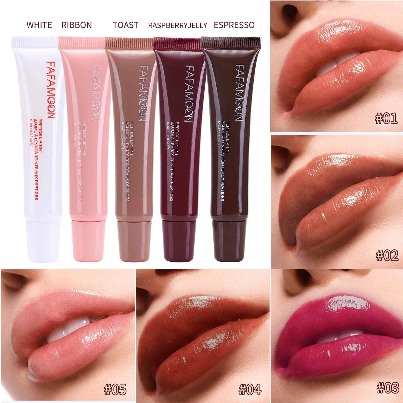 FAFAMOON Peptide Lip Tint – Shade #01 Ribbon | Your Perfect Everyday Nude-Pink.