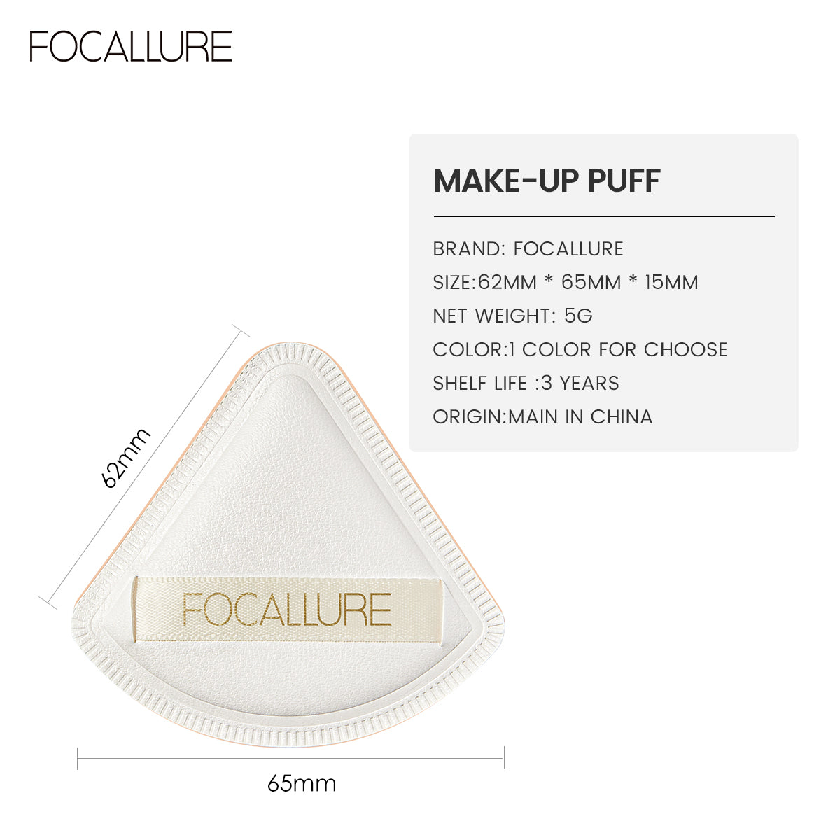 FOCALLURE Makeup Powder Puff (Triangle)