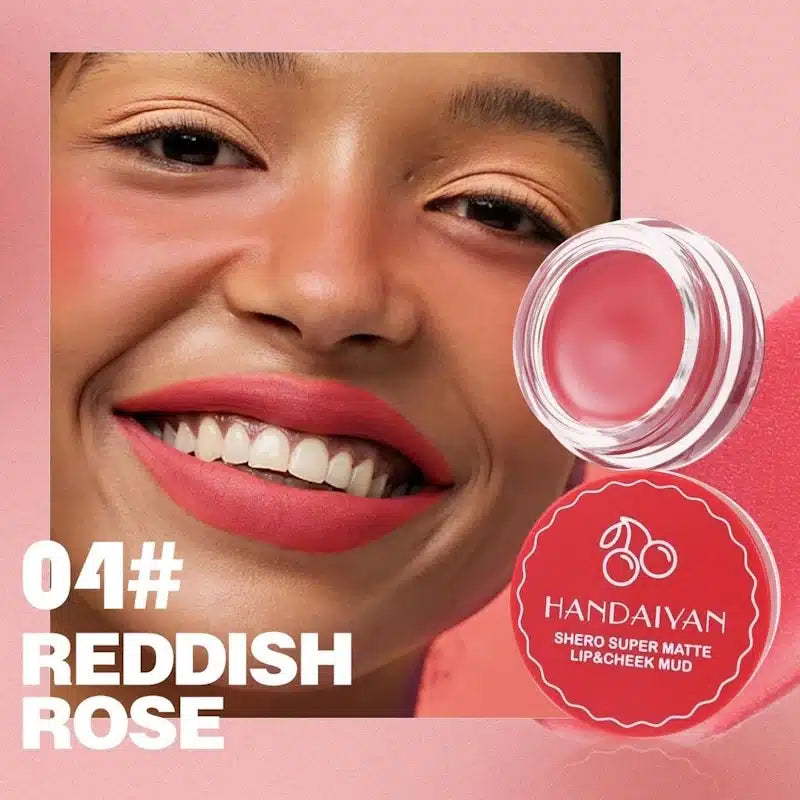 Handaiyan Shero Super Matte Lip & Chick Mud Shade 4 (Reddish Rose).