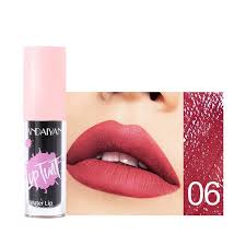 Handaiyan Tint lipstick in shade 06 displayed with a close-up of lips wearing deep rose matte color, cosmetic product from Pink Flash BD