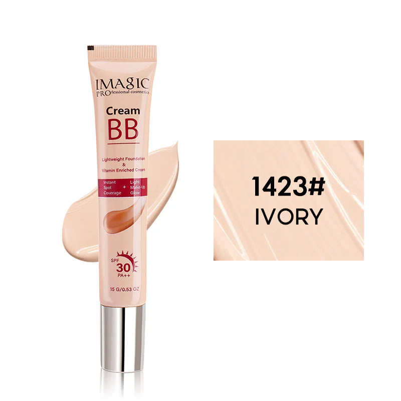 IMAGIC BB Cream SPF 30 PA++ Shade #1423 Ivory, lightweight face cream with sun protection and smooth finish.