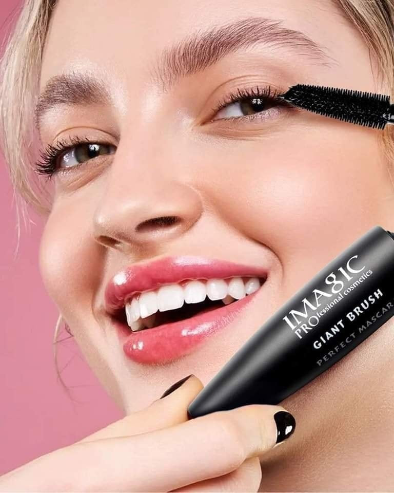 IMAGIC Giant Brush Perfect Mascara | Extreme Volume & Thickening Waterproof Mascara | Carbon Black | Pink Flash BD - Pink Flash BD