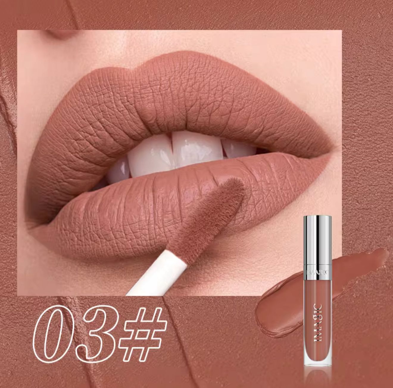 IMAGIC Natural Matte Liquid Lipgloss Shade 03 - Professional Velvet Matte Finish Liquid Lipstick - Pink Flash BD