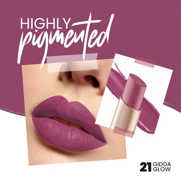Model wearing MARS Shade 21 Giddha Glow for a bright, festive, and glowing warm-toned lip look - Pink Flash BD