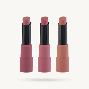 MARS Matte Lipstick Box Set of 3 Shade 02 - Collection of Peach, Beige, and Nude Liquid Lipsticks - Pink Flash BD