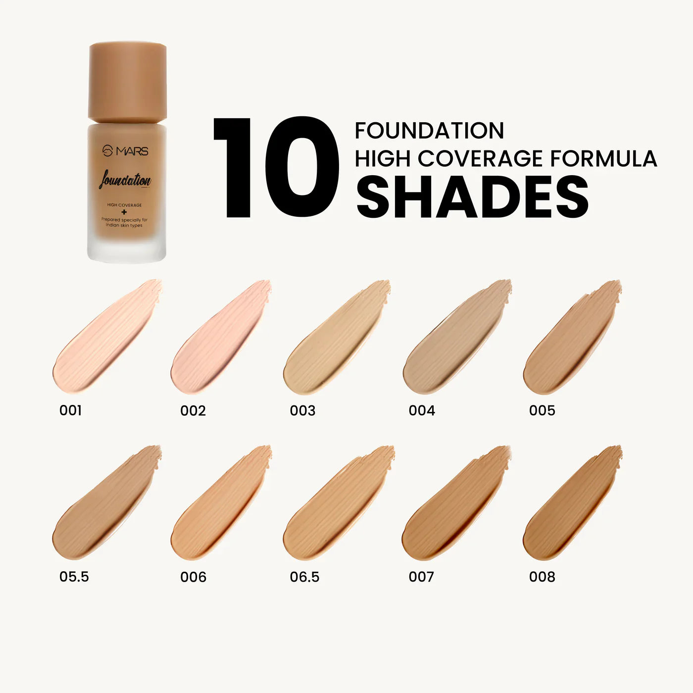 MARS High Coverage Liquid Matte Foundation – Shade 008 (Bottle)