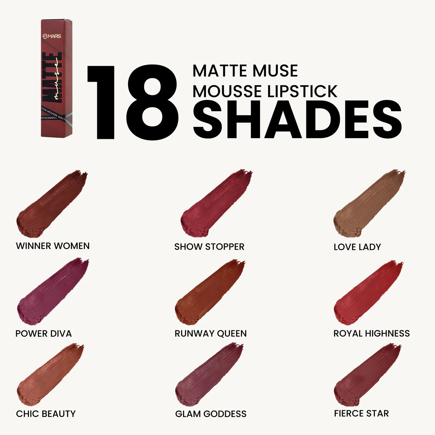MARS Matte Muse Mousse Lipstick Shade 07 Celebrity