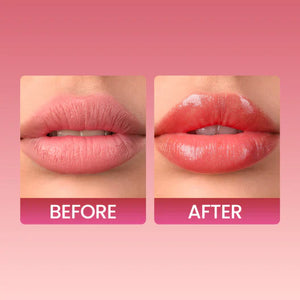 Model wearing Swiss Beauty Deep Tint Lip Oil 03 Peach for a high-shine, plump, and natural look.