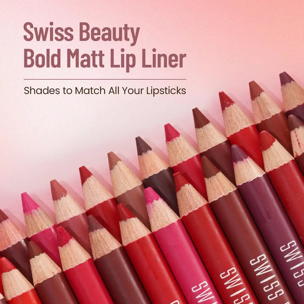 Swiss Beauty Bold Matt Lip Liner – High-Pigment Smudge-Proof Lip Pencil