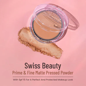 Close-up of the smooth pressed powder surface and the included soft applicator