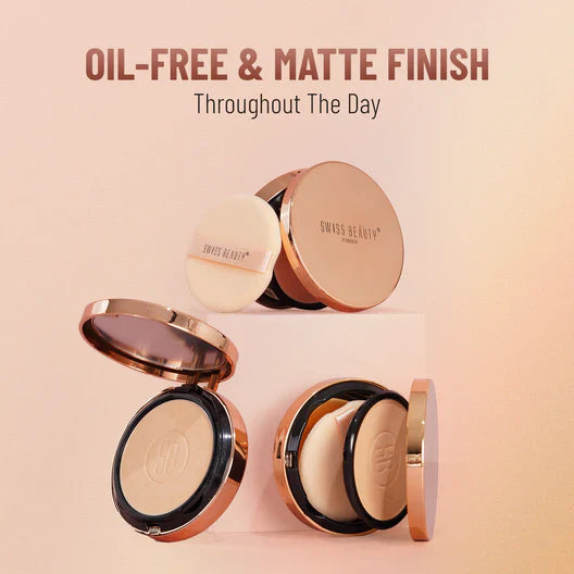 Swiss Beauty Silky & Smooth Oil Control Powder SPF-15 - Matte Finish Face Powder