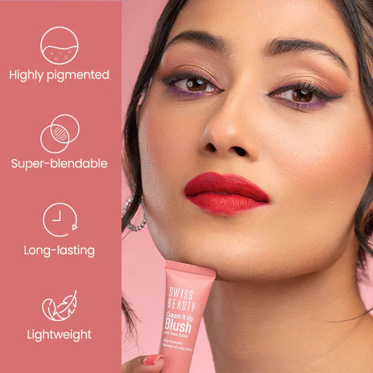 Swiss Beauty Cream It Up Blush with Shea Butter Shade 01 (Rosy Cheeks).