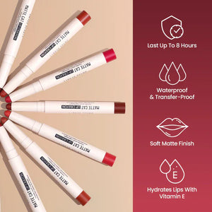 Swiss Beauty Matte Cat Lip Crayon Shade 1 Tangerine Buff | Long-Lasting Matte.