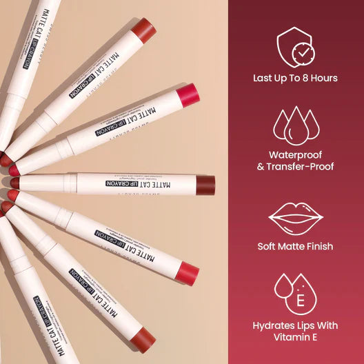 Swiss Beauty Matte Cat Lip Crayon Shade 1 Tangerine Buff | Long-Lasting Matte.