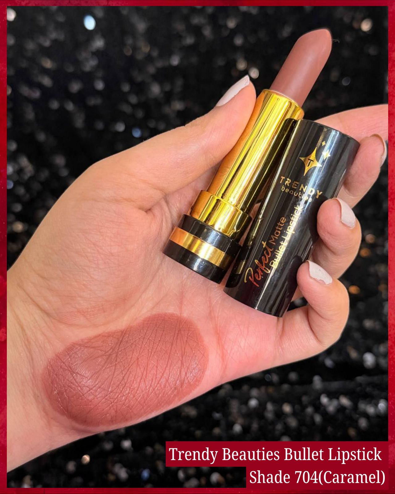 TRENDY Beauties Perfect Matte Bullet Lipstick – Shade 704 Caramel | Pink Flash BD