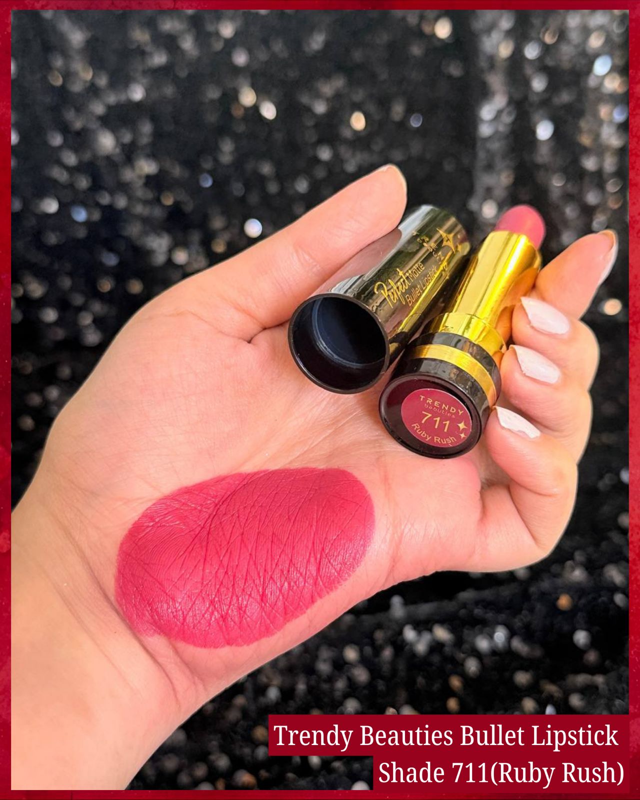 TRENDY Beauties Perfect Matte Bullet Lipstick – Shade 711 Ruby Rush | Pink Flash BD