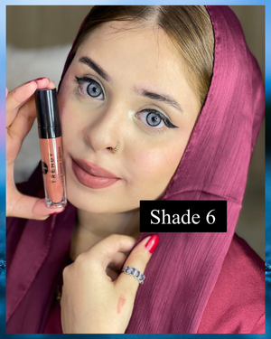Trendy Beauties Liquid Matte Lipstick Shade #06 with vibrant pink color, long-lasting and highly pigmented.