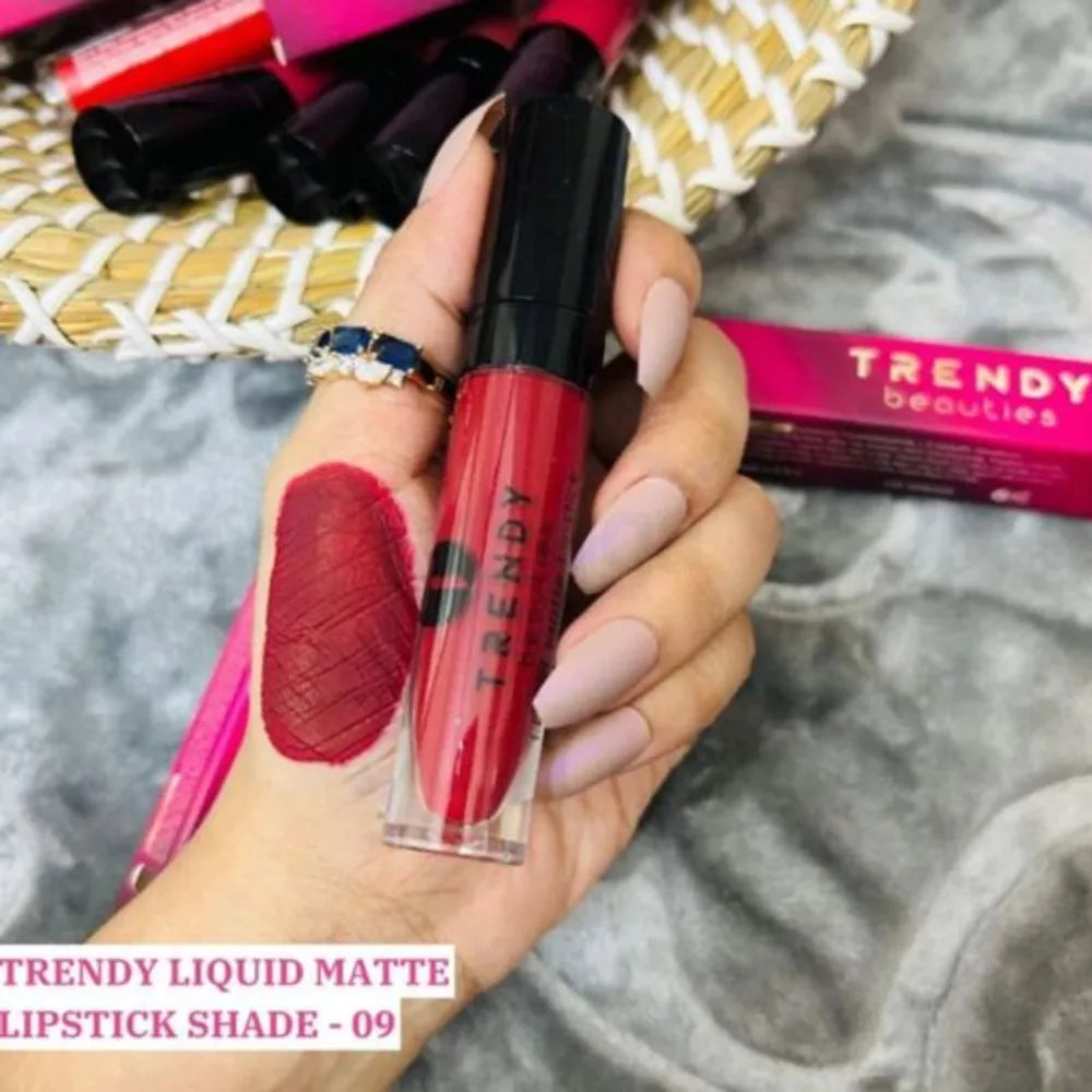 TRENDY Beauty Liquid Matte Lipstick #09 | Long Lasting & Pigmented | Pink Flash BD
