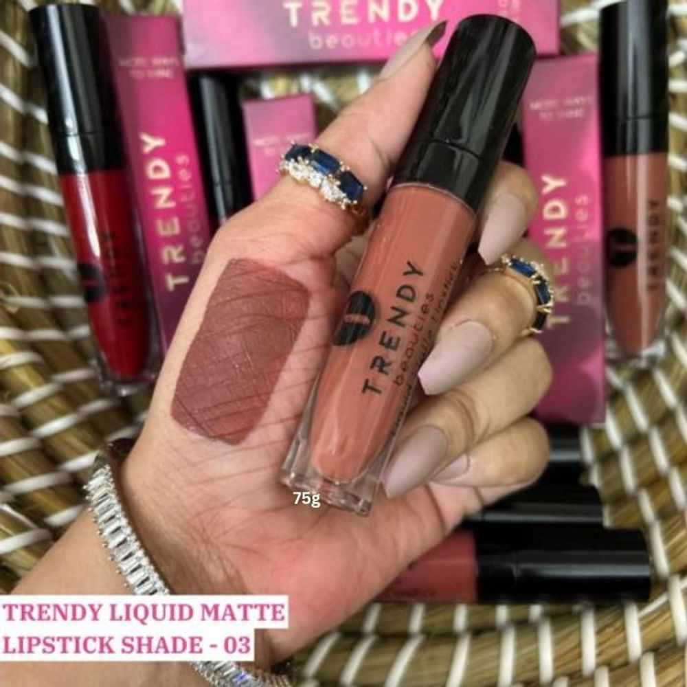 TRENDY Beauty Liquid Matte Lipstick Shade #03 | Long Lasting & Pigmented | Pink Flash BD