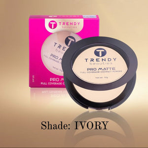 TRENDY beauty Pro Matte Full Coverage Compact Powder Shade #Ivory