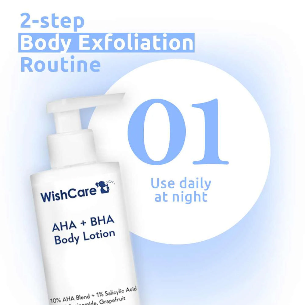 Wishcare AHA + BHA Body Lotion | Treatment for Rough, Bumpy Skin (200ml) | Pink Flash BD